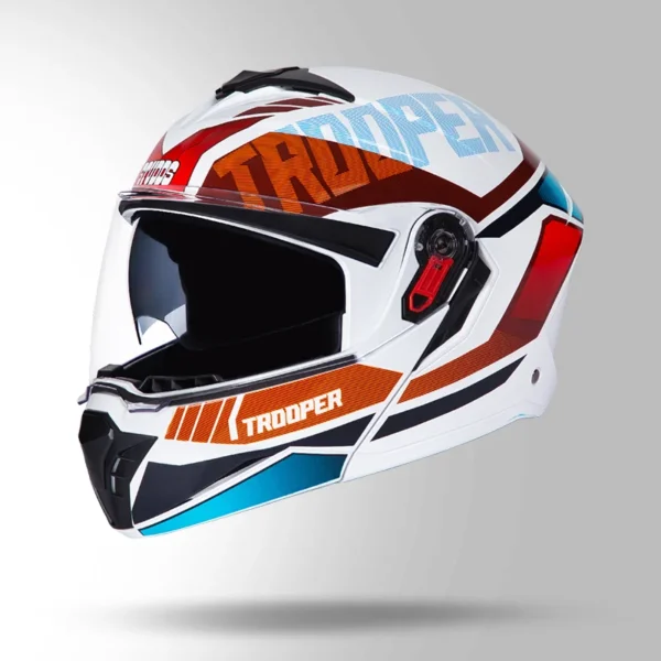STUDDS TROOPER DV D1 DECOR WHITE & RED