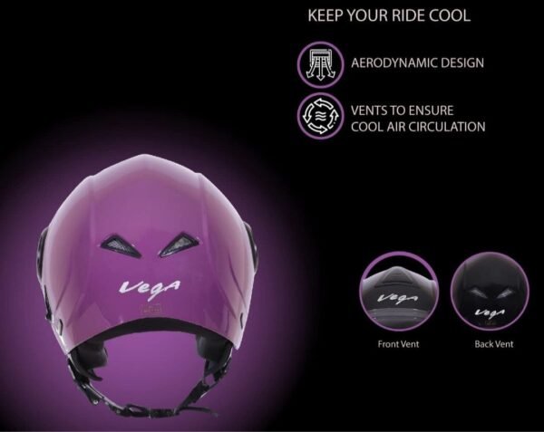 Vega Verve Purple Helmet - Image 4